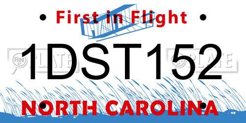1DST152 North Carolina License Plate