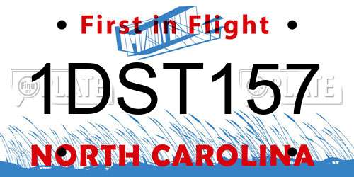 1DST157 North Carolina License Plate