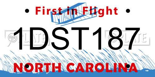 1DST187 North Carolina License Plate