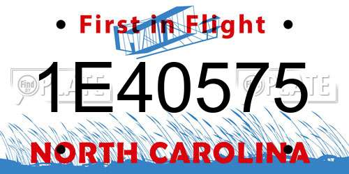 1E40575 North Carolina License Plate