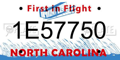 1E57750 North Carolina License Plate