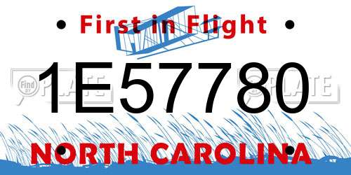 1E57780 North Carolina License Plate