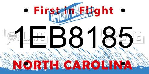 1EB8185 North Carolina License Plate