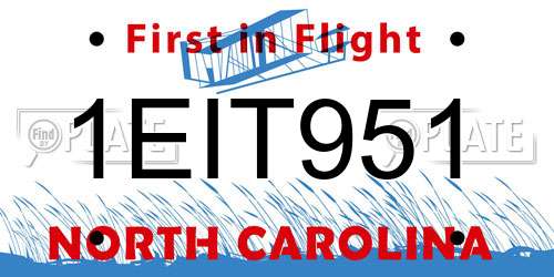1EIT951 North Carolina License Plate