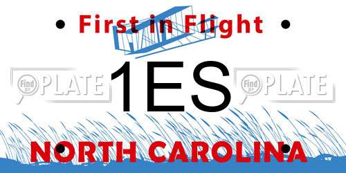 1ES North Carolina License Plate