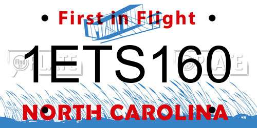1ETS160 North Carolina License Plate