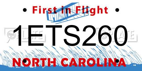 1ETS260 North Carolina License Plate