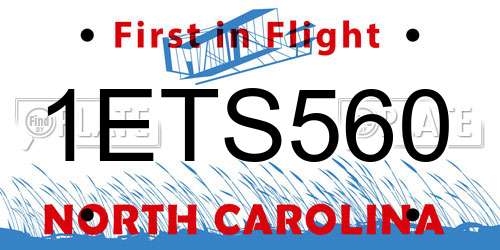 1ETS560 North Carolina License Plate