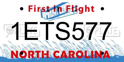 1ETS577 North Carolina License Plate