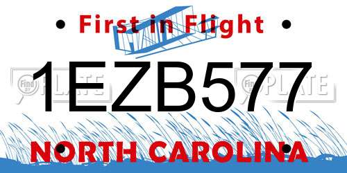 1EZB577 North Carolina License Plate