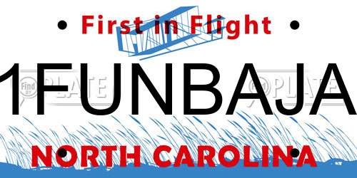 1FUNBAJA North Carolina License Plate