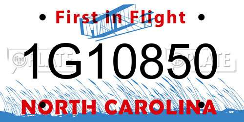 1G10850 North Carolina License Plate