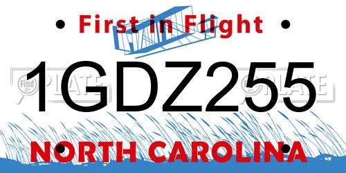 1GDZ255 North Carolina License Plate