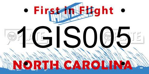 1GIS005 North Carolina License Plate
