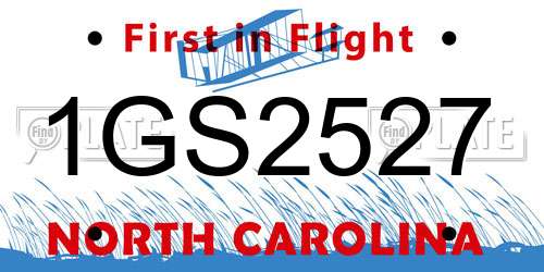 1GS2527 North Carolina License Plate