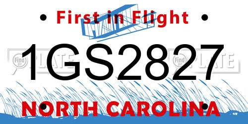 1GS2827 North Carolina License Plate