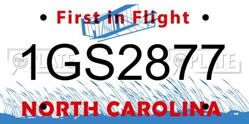 1GS2877 North Carolina License Plate