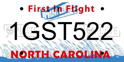1GST522 North Carolina License Plate
