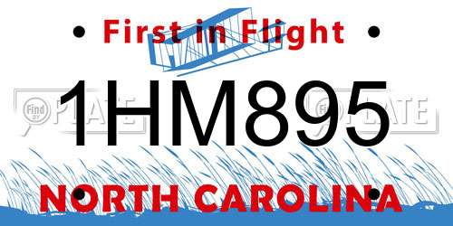 1HM895 North Carolina License Plate