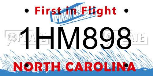 1HM898 North Carolina License Plate