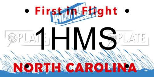 1HMS North Carolina License Plate