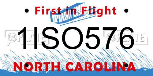 1ISO576 North Carolina License Plate