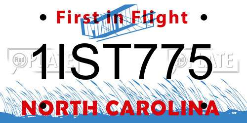 1IST775 North Carolina License Plate