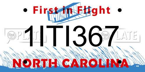 1ITI367 North Carolina License Plate