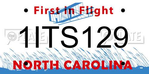 1ITS129 North Carolina License Plate