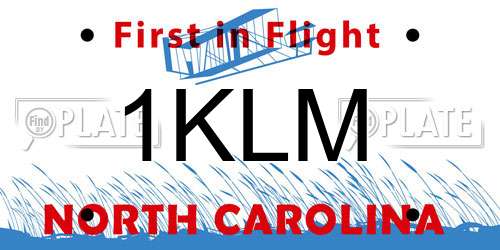 1KLM North Carolina License Plate