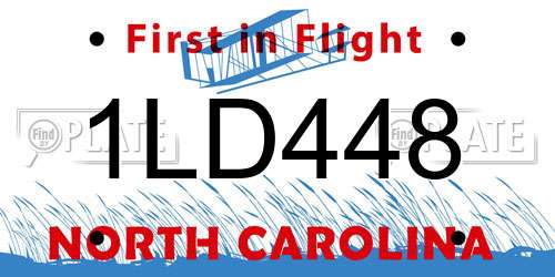 1LD448 North Carolina License Plate