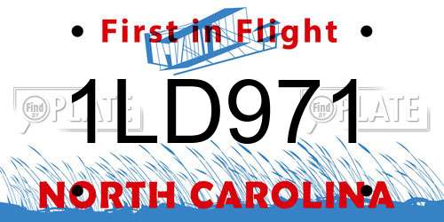 1LD971 North Carolina License Plate