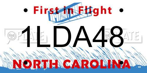 1LDA48 North Carolina License Plate