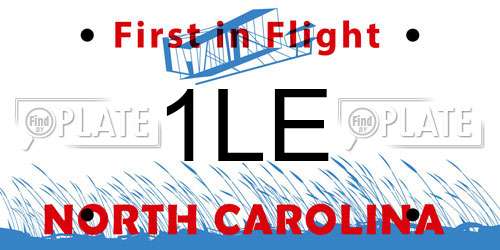 1LE North Carolina License Plate