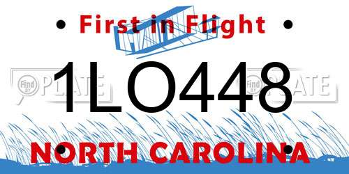 1LO448 North Carolina License Plate