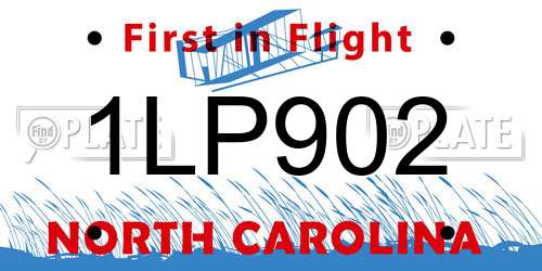 1LP902 North Carolina License Plate