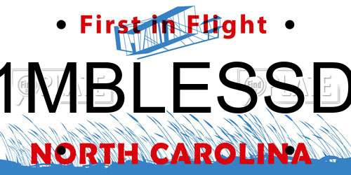 1MBLESSD North Carolina License Plate