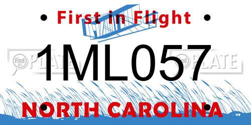 1ML057 North Carolina License Plate