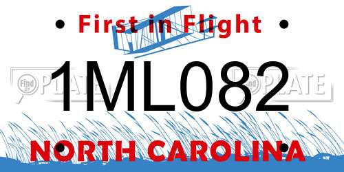 1ML082 North Carolina License Plate