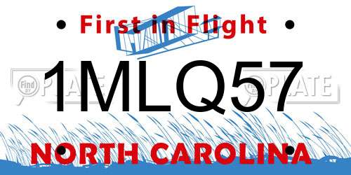 1MLQ57 North Carolina License Plate