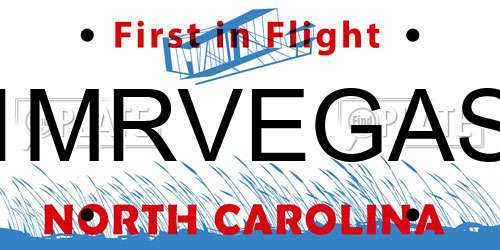 1MRVEGAS North Carolina License Plate