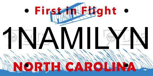 1NAMILYN North Carolina License Plate