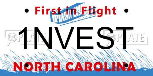 1NVEST North Carolina License Plate