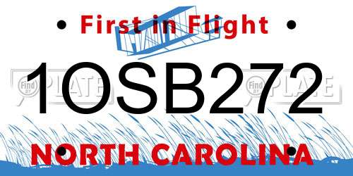 1OSB272 North Carolina License Plate