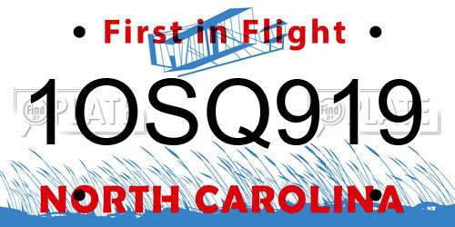 1OSQ919 North Carolina License Plate