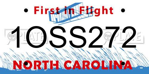 1OSS272 North Carolina License Plate