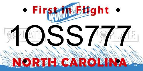 1OSS777 North Carolina License Plate