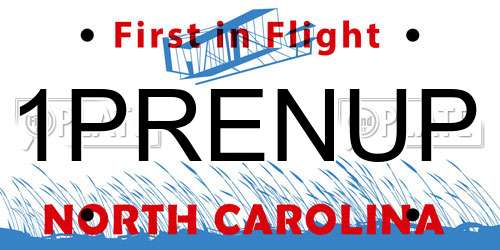 1PRENUP North Carolina License Plate