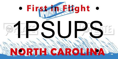 1PSUPS North Carolina License Plate