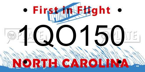 1QO150 North Carolina License Plate